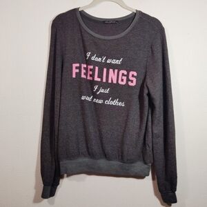 Wildfox Don't Want Feelings Baggy Beach Jumper S